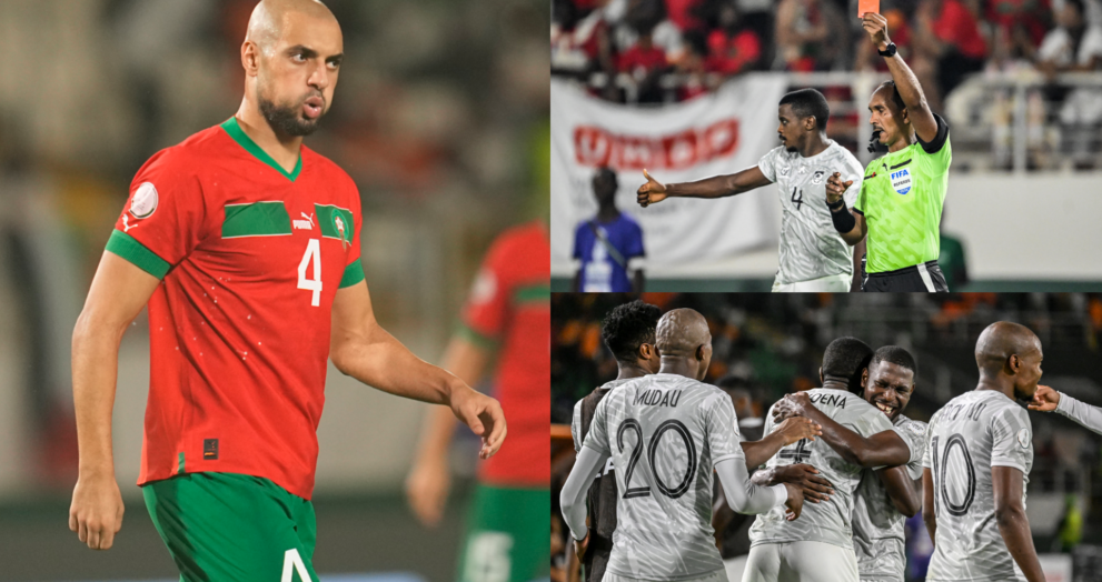 Another AFCON shock! PSG’s Achraf Hakimi misses vital penalty and Man Utd star Sofyan Amrabat sees red as South Africa stun World Cup semi-finalists in thrilling last-16 clash