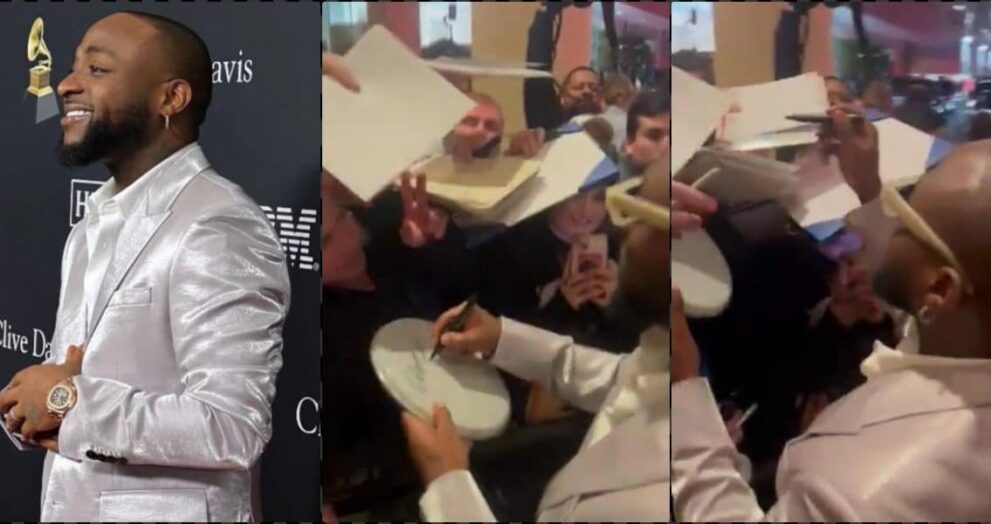 2024 Grammy Awards: Moment fans flooded Davido for an autograph