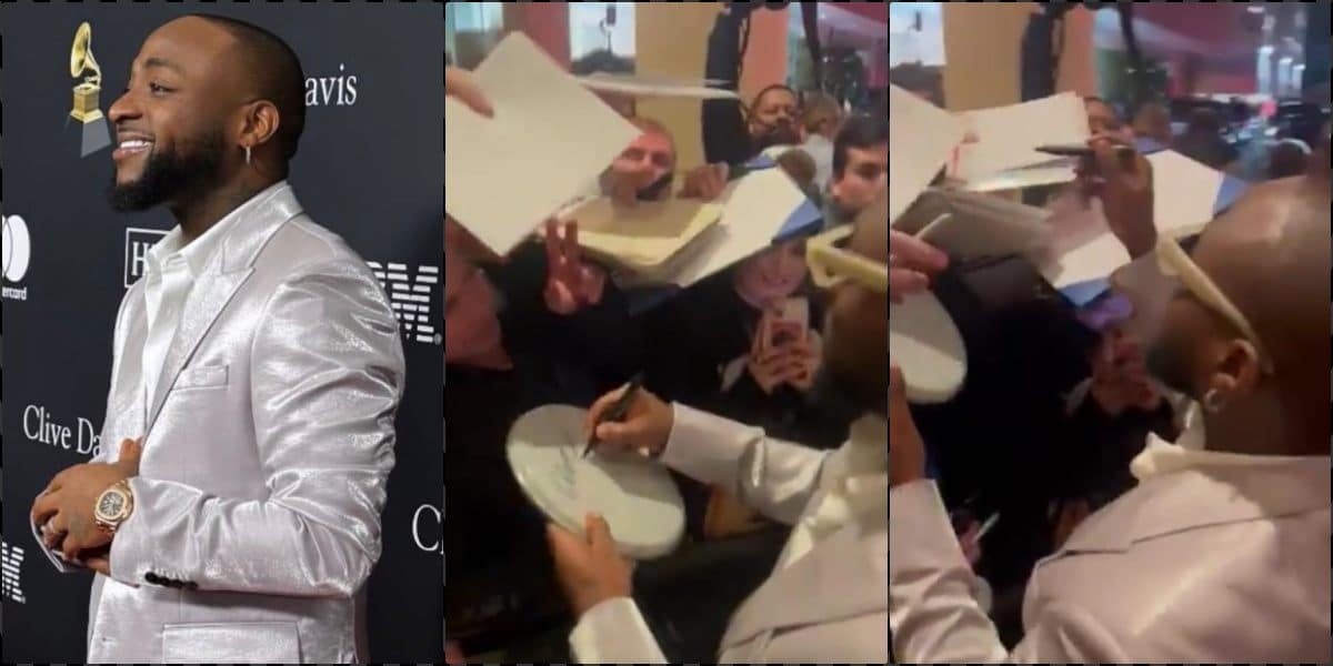2024 Grammy Awards: Moment fans flooded Davido for an autograph