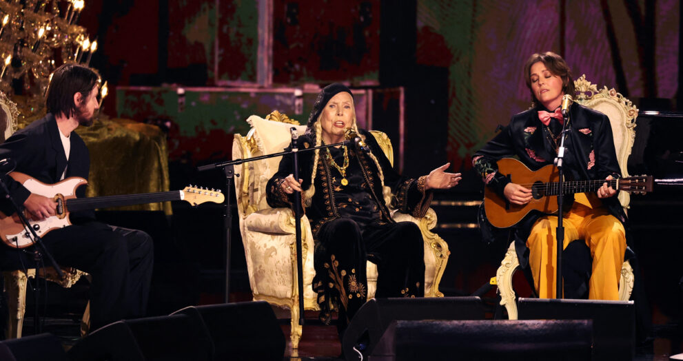 Joni Mitchell, 80, makes Grammys debut with rare performance at 2024 show