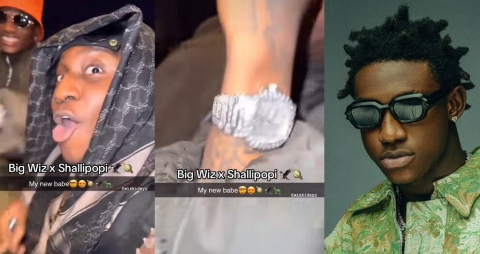 “250$, 300$ or 10,000$?” – Wizkid expresses shyness as Shallipopi keeps camera on, asks about value of his wristwatch